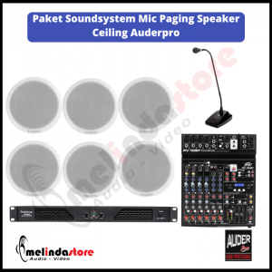 Paket Soundsystem Mic Paging Speaker Ceiling Auderpro - 6 Speaker